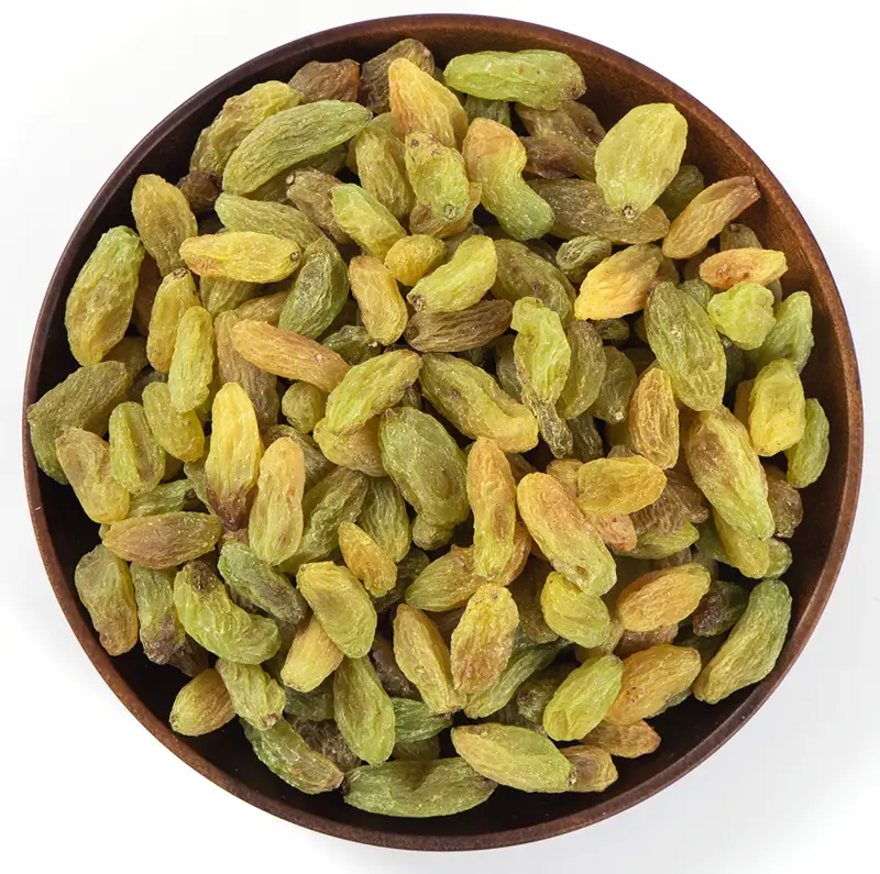 Bulk Iranian Long Green Raisins for HORECA Sector; Long Shelf Life & Wholesale Pricing
